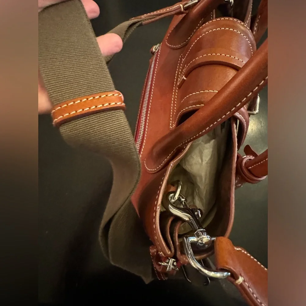 Dooney & Bourke Cognac Brown Leather Satchel